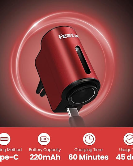 Featwell Car Air Freshener, Three Adjustable Modes Intelligent Aroma Diffuser, Rechargeable Car Diffuser Air Freshener, Red