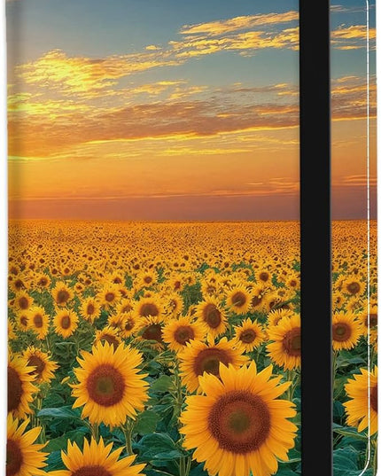 PU Leather Passport Holder Cover 5.9×4.3 Inch with Credit Card Slot and Boarding Pass Slot Combo Blocking Passport Holder Wallet Cover Case for Travel Boarding Essentials (Sunflower)