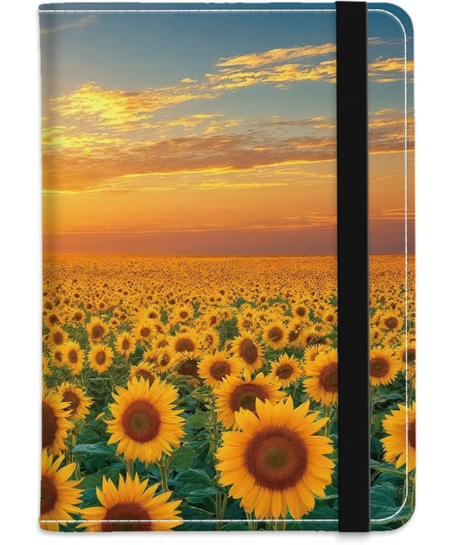 PU Leather Passport Holder Cover 5.9×4.3 Inch with Credit Card Slot and Boarding Pass Slot Combo Blocking Passport Holder Wallet Cover Case for Travel Boarding Essentials (Sunflower)