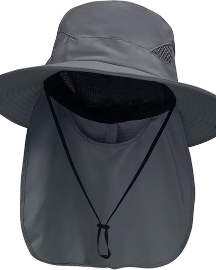 NPJY Sun Fishing Hats with Neck Flap for Men Women UV Sun Protection Bucket Hat
