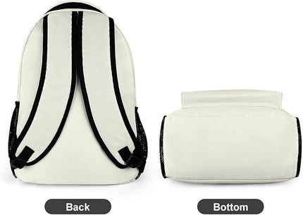 Fashion Ivory Backpack Lightweight Large Capacity Laptop Daybag for Travel Work