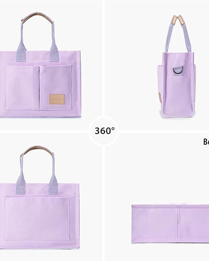 Canvas Tote Bag for Women Crossbody Work Purse with Pockets Top Handle Handbag Satchel Bags for Travel Nurse Teacher