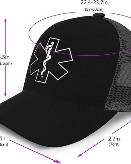 CLNXMT EMS Trucker Hat - Snapback Hat, Breathable Mesh Baseball Cap for Men Women