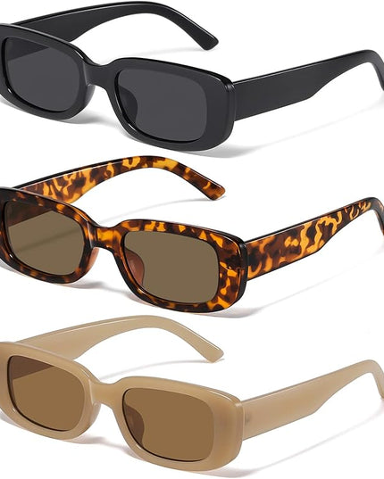 JASPIN Rectangle Sunglasses for Women Men Trendy Y2k Retro 90s Sun Glasses UV Protection Cool Square Frame