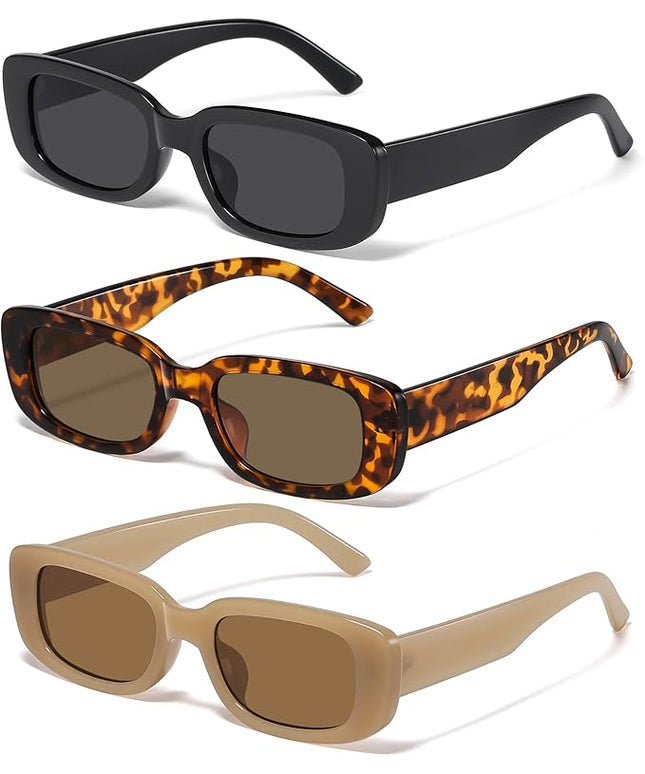 JASPIN Rectangle Sunglasses for Women Men Trendy Y2k Retro 90s Sun Glasses UV Protection Cool Square Frame