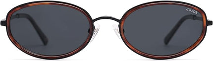 SOJOS Trendy Oval Polarized Sunglasses for Women Men, 80s 90s Chic Retro Vintage Sunnies SJ1248