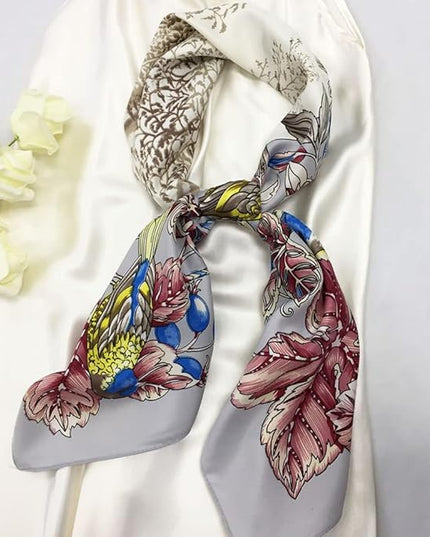 Julunar Silk Like Head Scarf for Women - Satin Large Hair Scarves - 35" Square Silk Hair Wrap for Sleeping with Gift Packed