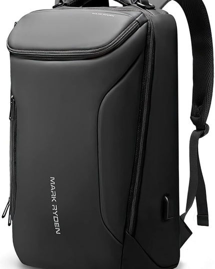 MARK RYDEN Business Backpack for Men, Waterproof High Tech Backpack with Sport Car Shape Design and USB Charging Port, Travel Laptop Backpack Fits 17.3 Inch Notebook (YKK-2 Pockets)