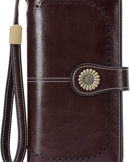 SENDEFN Wallets for Women Leather Credit Card Holder with RFID Blocking Large Capacity Wristlet | with RFID Blocking, Large Capacity, Wristlet, with RFID Blocking, Large Capacity, Wristlet