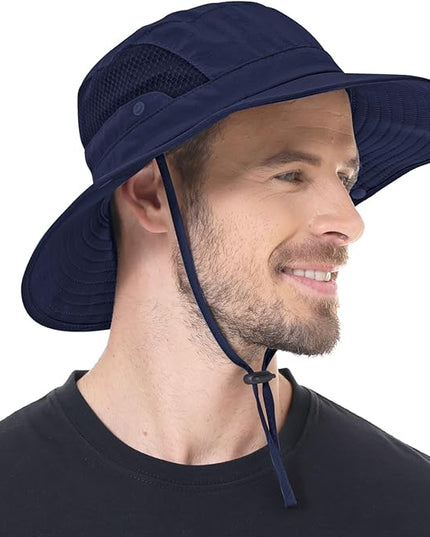 Sun Hat for Men Women UPF 50+ Fishing Hats Waterproof Wide Brim Boonie Bucket Hat for Safari Beach Hiking Garden