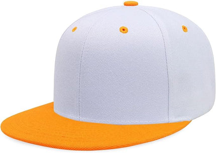 CHOK.LIDS Flat Bill Visor Classic Snapback Hat Blank Adjustable Brim High Top End Trendy Color Style Plain Tone Baseball Cap