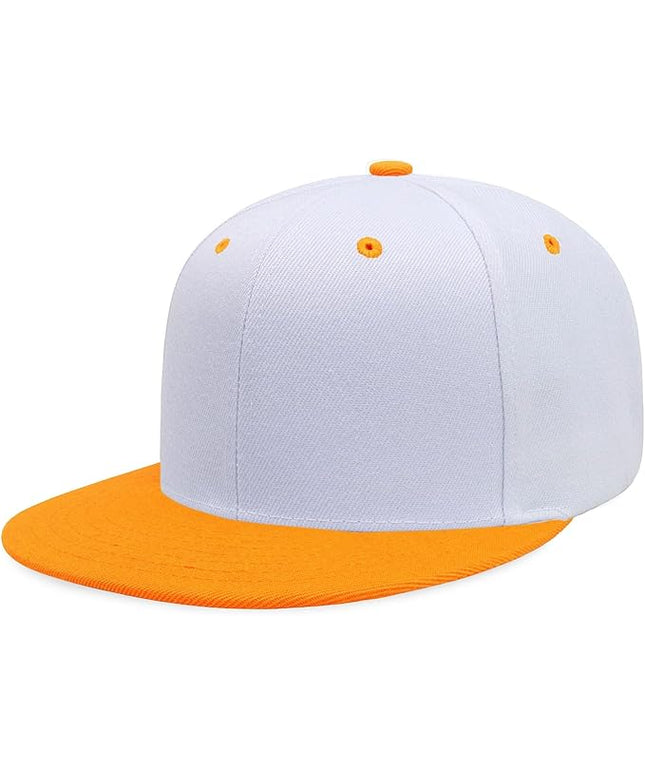 CHOK.LIDS Flat Bill Visor Classic Snapback Hat Blank Adjustable Brim High Top End Trendy Color Style Plain Tone Baseball Cap