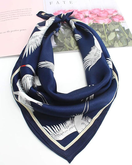 ANDANTINO 100% Real Mulberry Silk Scarf -21'' x 21''- Lightweight Neckerchief –Women Men Small Square Digital Printed Scarves