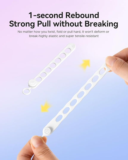 ORICO Silicone Cable Ties, Data Cable Organizer Reusable with Locking Buckle Design, High Elasticity Cord Wraps for Earphone, Phone Charger, Adjustable Fastening Cable Straps Colorful (18Pcs)