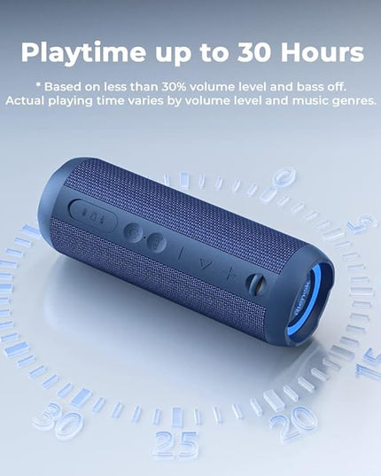 RIENOK Portable Bluetooth Speaker 30W Dual Pairing True Wireless Stereo HD Sound IPX7 Waterproof Outdoor Sport Shower Wireless Speaker Bluetooth 5.3 for Home Party