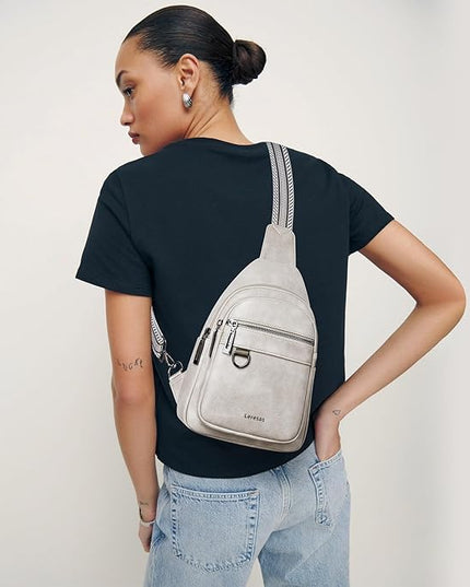 7L Sling Bag for Women Men Vegan Leather Crossbody Bags Fanny Pack Purse Backpack Over Shoulder Bag Travel Anti Theft