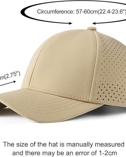 VOBOOM Men Quick Dry Baseball Cap Laser Cut Mesh Ball Curved Brim Snapback Hat
