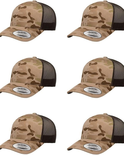 Yupoong Classic Premium Mesh 6 Panel Retro Trucker Cap | Mid Profile Snapback | OSFA | Bulk Pack Available