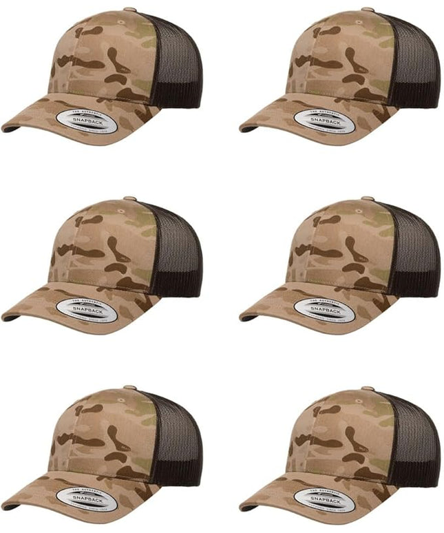 Yupoong Classic Premium Mesh 6 Panel Retro Trucker Cap | Mid Profile Snapback | OSFA | Bulk Pack Available