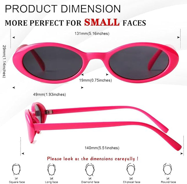 VIA LEECA Trendy Oval Sunglasses Women 90’s Vintage Sun Glasses Fashion Tinted Glasses UV400 Protection
