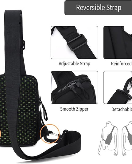 Peicees Small Crossbody Bag for Men Women Mini Sling Bag Travel Running Phone Daypack Cross Body Shoulder Bags with Keyholder