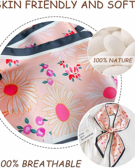 Dailyacc Hair Scarf for Women Fashion Silky Satin Headscarf Wrap Breathable Lightweight Neck Scarves For Handbag