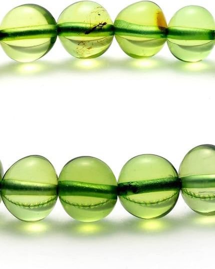 Natural Baltic Amber Bracelet for Women and Men – Stretch Wristband with Polished Cube Beads, Lightweight Unisex Jewelry Gift for Daily and Casual Wear