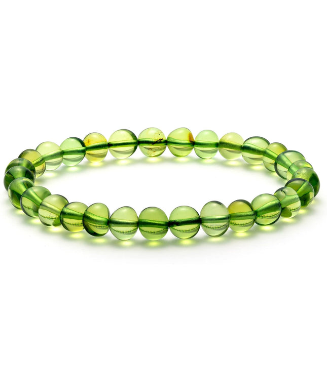 Natural Baltic Amber Bracelet for Women and Men – Stretch Wristband with Polished Cube Beads, Lightweight Unisex Jewelry Gift for Daily and Casual Wear