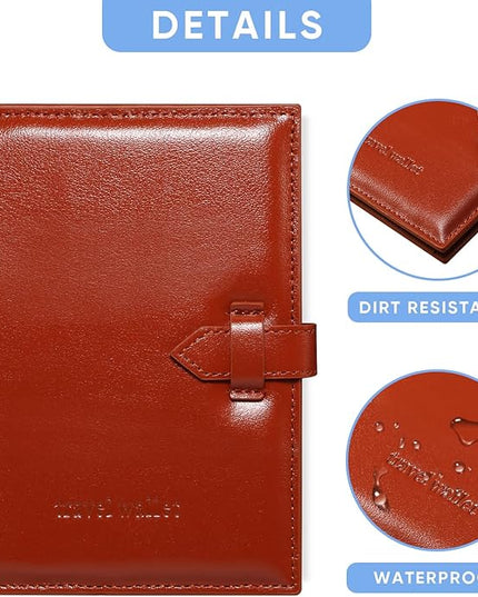 Passport Holder for Travel Essentials, Passport Wallet Cover Card holder Case for Travel Must Haves Accessories, Passport Book Holders for Women and Men, Dark Brown