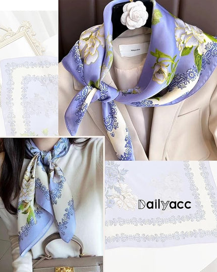 Dailyacc Hair Bandanas Scarf For Women Lightweight Fashion Neck Silk Satin Head Scarves For Sleeping Handbags Scarf