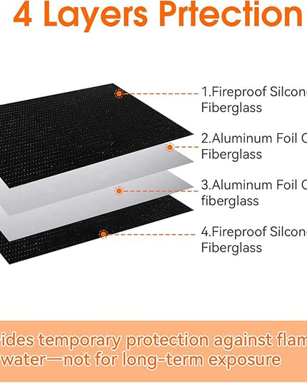 Fireproof Document Bag (10"x13.5"), Waterproof Holder with Zipper for Passport, Important Papers, Cash, Money and Valuables, Secure Storage Organizer for Travel, Home, Office