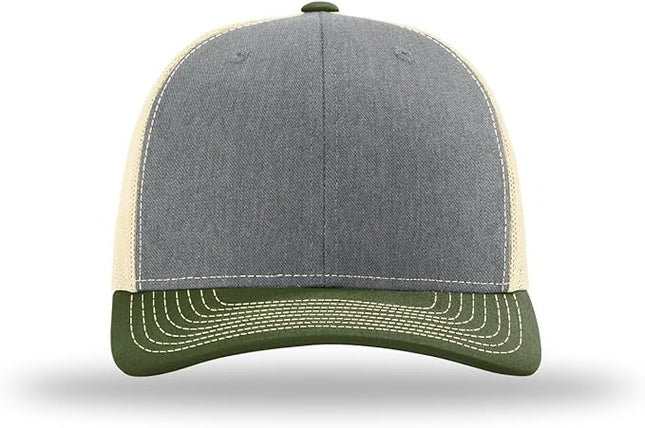 Richardson 112 Trucker Hat - Premium Adjustable Snapback Hat - Structured Six Panel Richardson Blank Caps