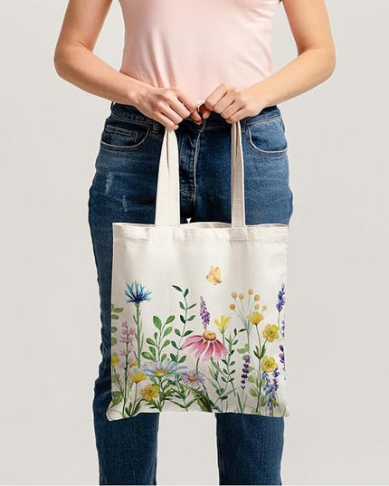Horaldaily Canvas Tote Bag,Reusable Shoulder Tote Bag for Women Lady Casual Vacation, Shopping, Work, Gym