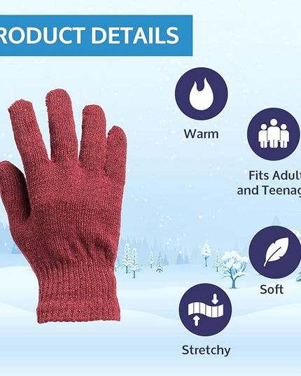 Yacht & Smith Case Pack of 240 Pieces Wholesale Bulk Winter Thermal Beanies Skull Caps, Thermal Gloves Unisex