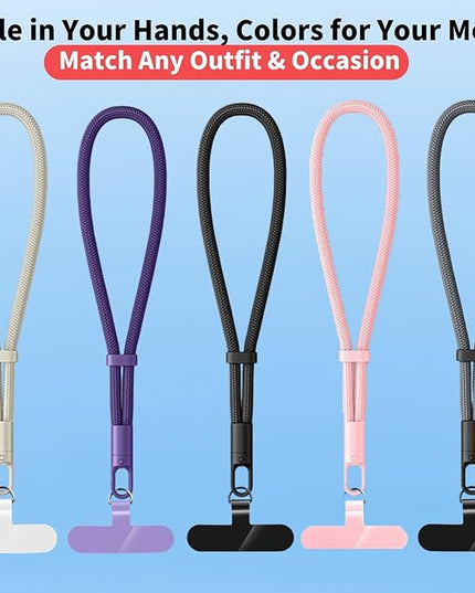 1 Pack Phone Wrist Strap Lanyard, Adjustable Nylon Phone Lanyard with Detachable Tether Tab, Compatible with Most Cell Phone Case, Beige