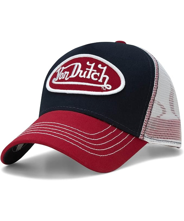 Von Dutch Unisex Trucker Hat - Curved Bill Mesh Back Retro Classic Adjustable Snapback Baseball Cap for Men and Women
