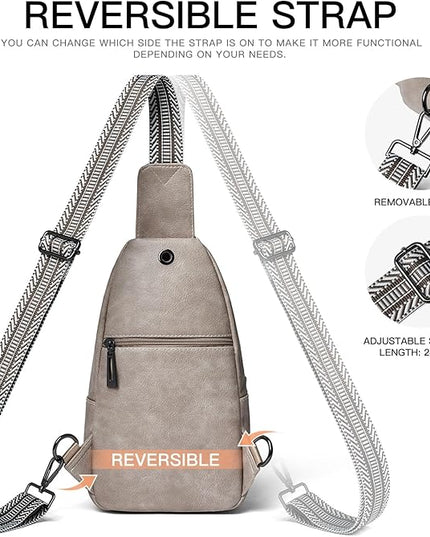 7L Sling Bag for Women Men Leather Small Sling Backpack Daypack Anti Theft Fanny Pack Crossbody Purse Travel