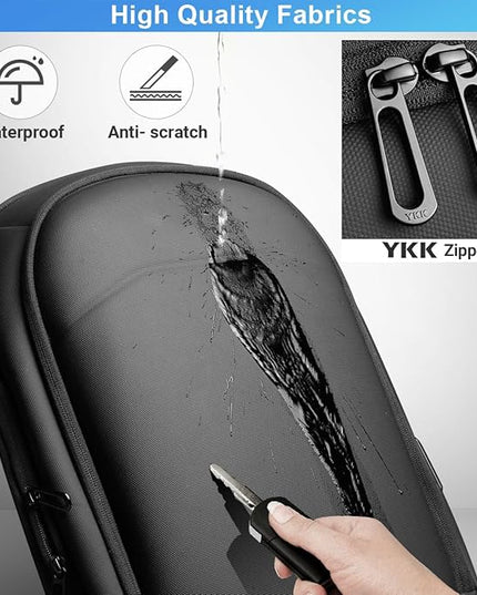 hk Business Backpack for Men 17 Inch,Slim & Expandable Waterproof Travel Laptop Backpack with USB Charging,Anti-Theft Lightweight Large Work Computer Bag,College Laptop Backpacks Gifts for Men Women