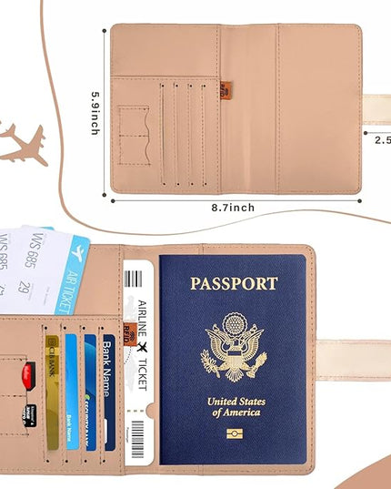COSHAYSOO Personalized RFID Passport Holder for Travel Women Passports Cover Case Air Essentials Airplane Flight Accessories Airline Plane Flying Must Haves Christmas Gifts Leopard Print
