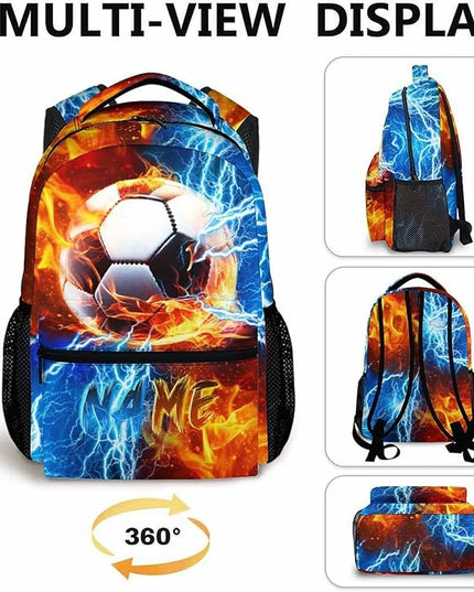 Custom Backpack for Kids Boys Soccer Bookbag for School Elementary Middle Primary, Lightweight Back to School Supplies