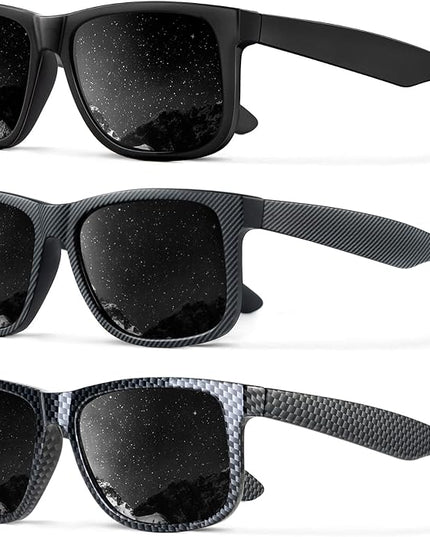 KALIYADI Sunglasses Men Polarized Sun glasses for Mens Womens Classic Matte Black Frame UV Protection 3pack