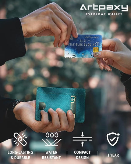 Artpaxy Slim Wallet for Men & Women, Minimalist Front Pocket Card Holder for Travel, RFID Blocking, Water Resistant Nylon Wallet for ID & Cash & Credit Card
