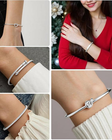 18 K Gold Plated Love Bangle Bracelet Stack Cuff Jewelry for Women Jewelry Set for Women Gift with Box