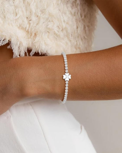 Gold Bracelets for Women 14K Gold Beaded Bracelets Stackable Bracelets for Women Gold Charm Bracelet Non Tarnish Gold Jewelry for Women Trendy