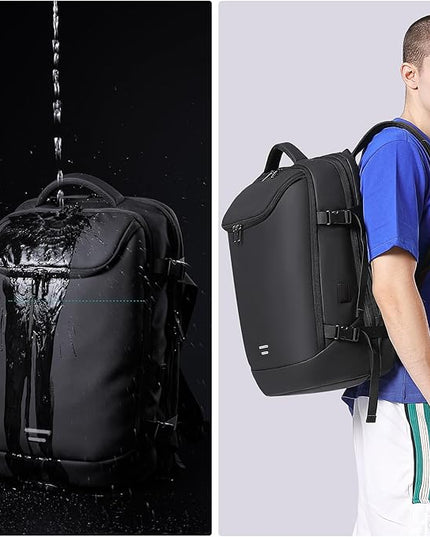 50L Carry on Travel Backpack, Expandable Airline Approved Backpacks with 3 Packing Cubes Fit 17.3 inch Laptop Suitcase backpack for Men Women(Black)