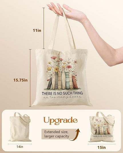 Canvas Tote Bag with Pockets - Aesthetic Reusable Totes for Women Ladies Cute Printed Cloths Canvas Shoulder Bag