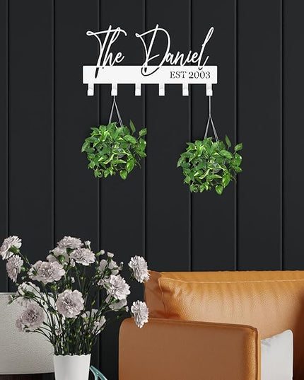 ShowMtheM Customized Meaningful Phrase Key Holder Wall Mount,Black Exquisite Metal Key Hanger for Wall,Key Hooks with Screw for Hallway,Office,Kitchen Decor
