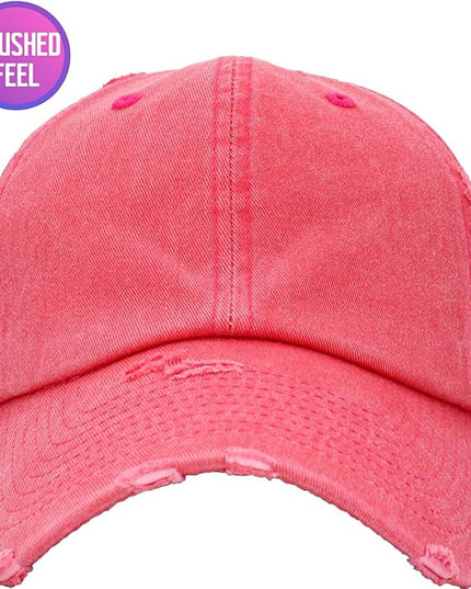KBETHOS Vintage Washed Distressed Cotton Dad Hat Baseball Cap Adjustable Polo Trucker Unisex Style Headwear
