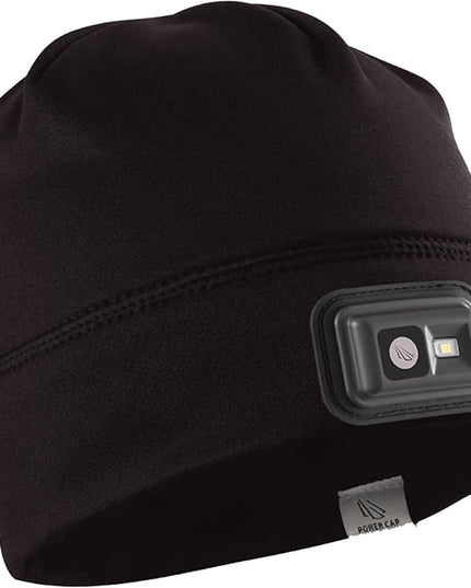 POWERCAP LED Hat Light 150 Lumens Rechargeable Fleece Beanie with Bright Built-in Headlamp Waterproof LED Warm One Size Cap