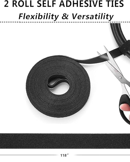 311Pcs Cable Management Organizer Kit 4 Cable Sleeve Split,53Cable Clips 12Cord Clips Holder,22 Cable Ties, 20 Adhesive Wall Cable Tie, 200Fasten Cable Ties for TV Office Home Electronics